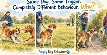 Dog reactive on lead – same dog, three different walking situations